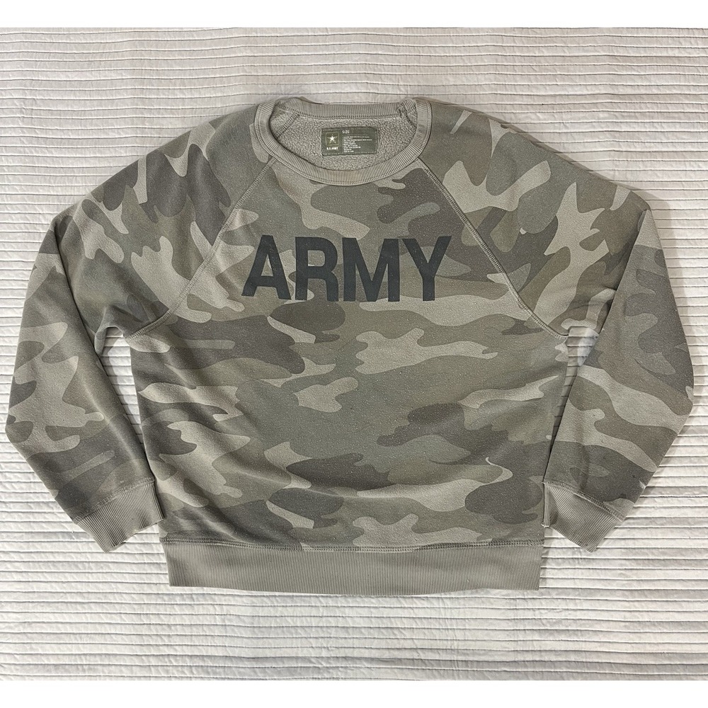 Army Camo Sweatshirt Camouflage Logo U.S. Army Authentic Womens Size Small
